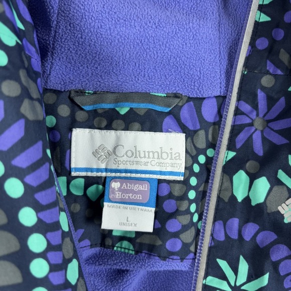 Columbia Jacket Boys Large Geometric Omni Tech Waterproof Mountain Action Skiing - Picture 6 of 11